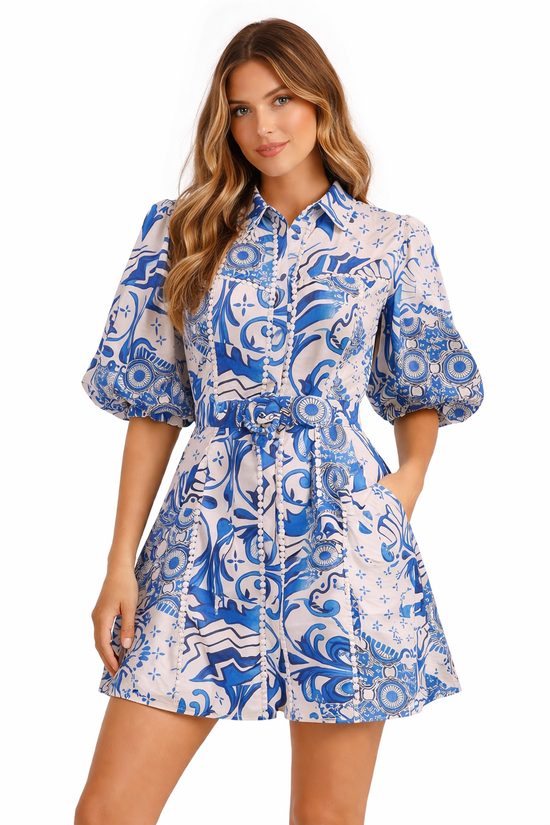 Taormina Dress – Coastal Romance with a Statement Sleeve