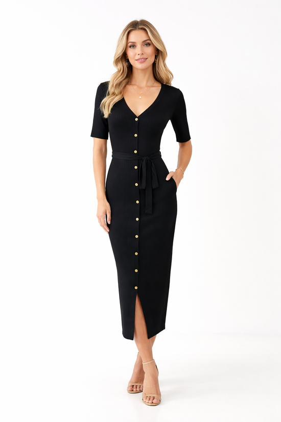 Nikki Dress – Effortless Elegance with Button Detail