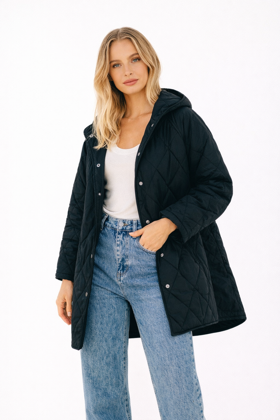 Madisson Long Line Jacket – Black Oversized