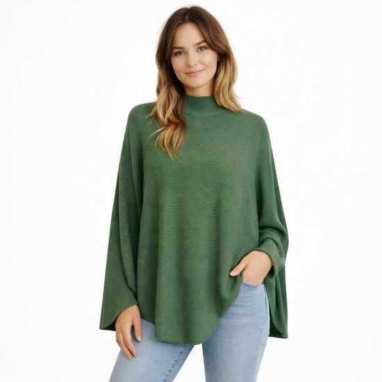 Daffodils Pullover — Ribbed Knit Sophistication in Khaki