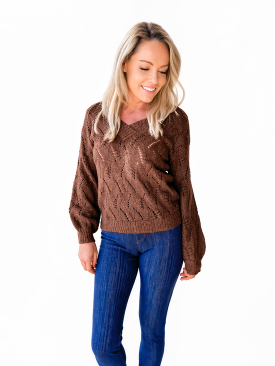 Bellini Peach Knit Pullover