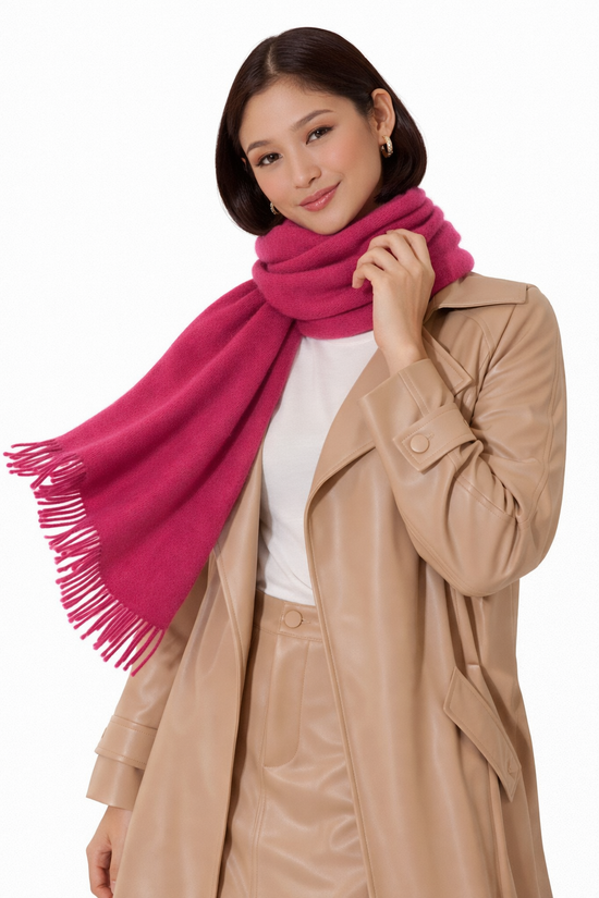 RIBBED EDGE SCARF (MAGENTA)
