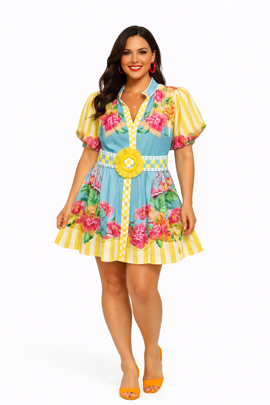 Positano Mini — Hand-Drawn Print with Lemon Rattan Detail