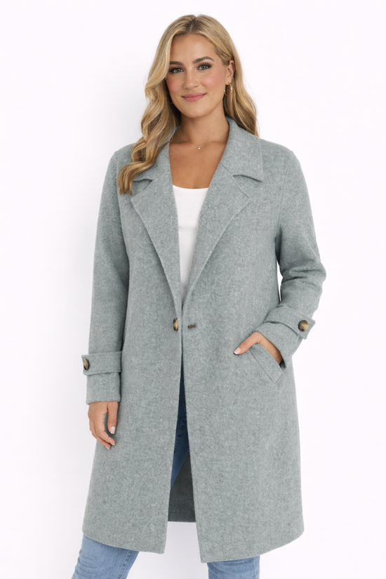 June Sage Long Line Button Cardigan – Soft Layers, Clean Lines