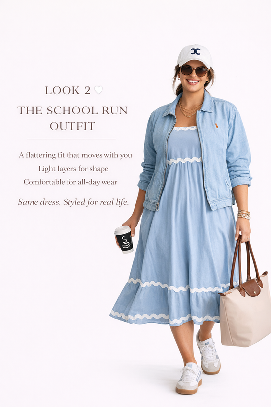 Azure Wave Cotton Maxi Dress