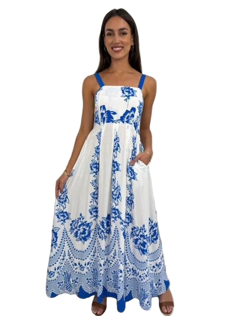 Santorini Bloom Maxi Dress