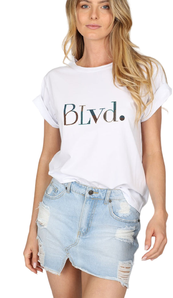 BLVD Tee – Subtle Sparkle, Effortless Edge