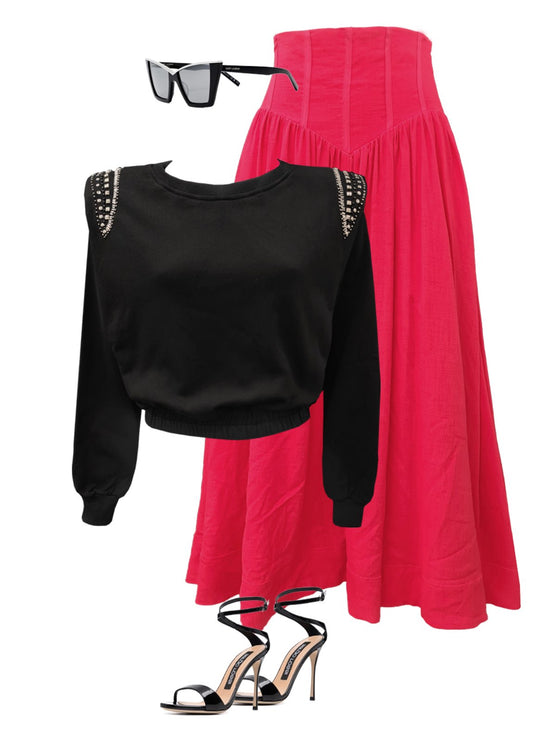 Black Beaded Sweater