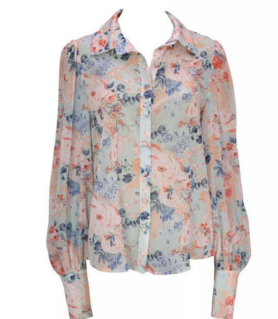 Cambridge Floral Blouse – Romantic Sheer Elegance